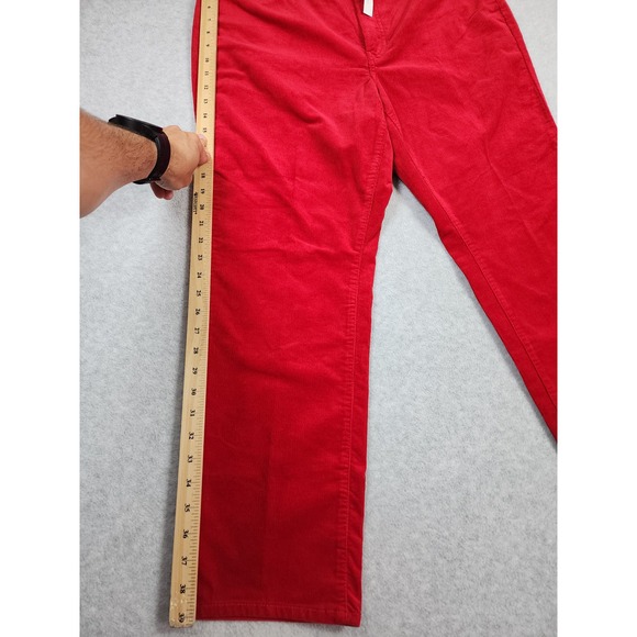 NWT Talbots Women's Red Corduroy High Waisted Straight Leg Pants Size 14P - Picture 11 of 15